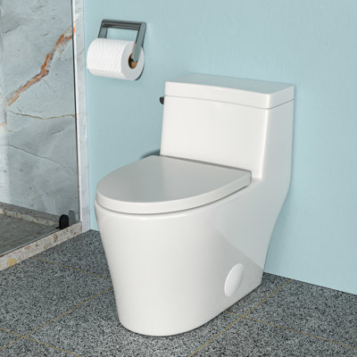 Ceramic Toilet With Feature - One Piece, White, High , Tornado Flush, Easy To Use Lid Flush For Cleanliness