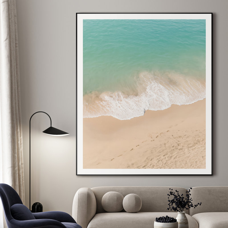 Très grande impression d'art mural sur la plage côtière - vagues de l'océan et décor de bord de mer bord de mer pour le salon ou la chambre à coucher, assemblage de cadre requis (assemblage de cadre requis)