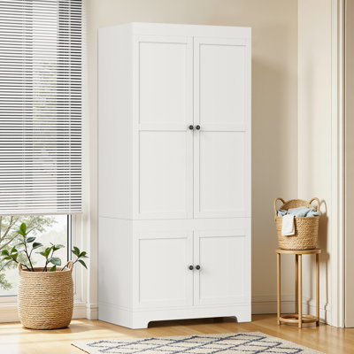 Armoire-penderie à 4 portes avec armoire H 71 po x l 31,5 po Armoire