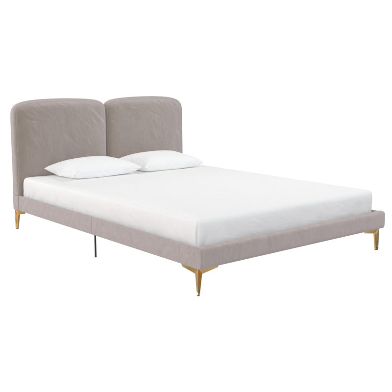 Coco Upholstered Bed, Taupe, Queen