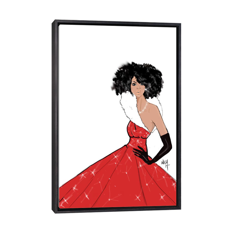" Xmas " by Nicholle Kobi, Distressed Black Framed, 40" H x 26" W x 1.5" D, No Mat