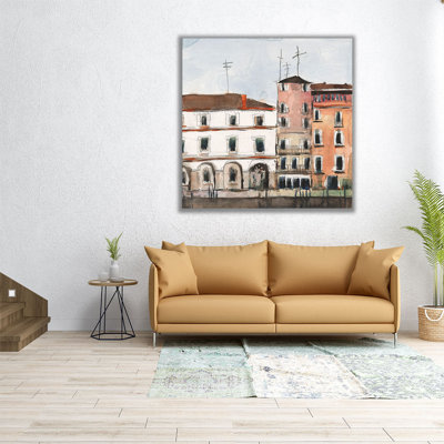 Le long de la façade de Venise - reproduction d'art sur toile