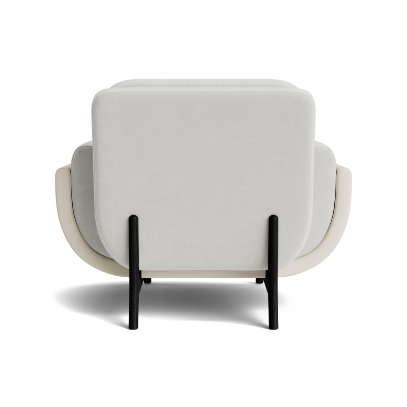 Regatta Chair, Velvet - Silver/Greenwich Leather - Cream, Black