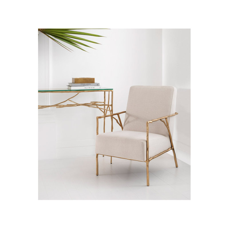 Antico Armchair, Panama Natural, Gold