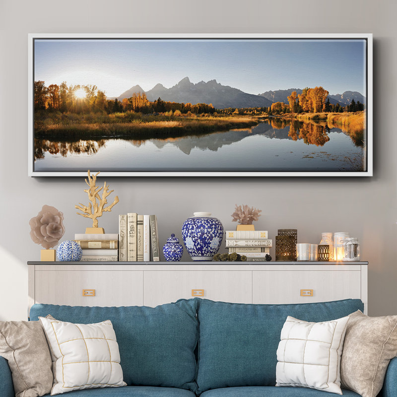 Landing on Snake- Framed Canvas, 24" H x 60" W