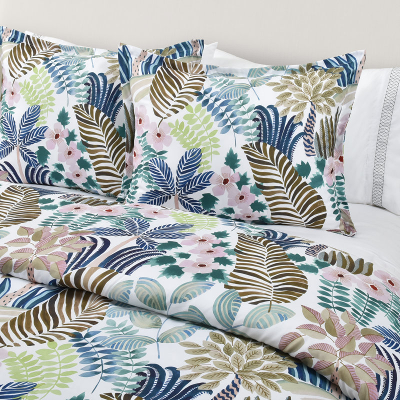 Tropical Blue Microfiber Full Bedding Set with Shams