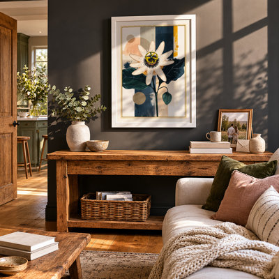 Daisy and Geometry Botanical - Framed Print