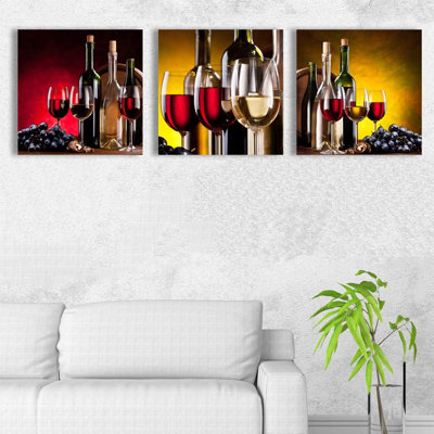 «Wine Cup On Canvas», reproduction de 3 pièces