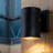 2-Pack 7" Black Outdoor Cylinder Wall Sconce – Modern Aluminum 1-Light Exterior Fixture with E26 Medium Base – Weather-Resistant Cast Aluminum Housing