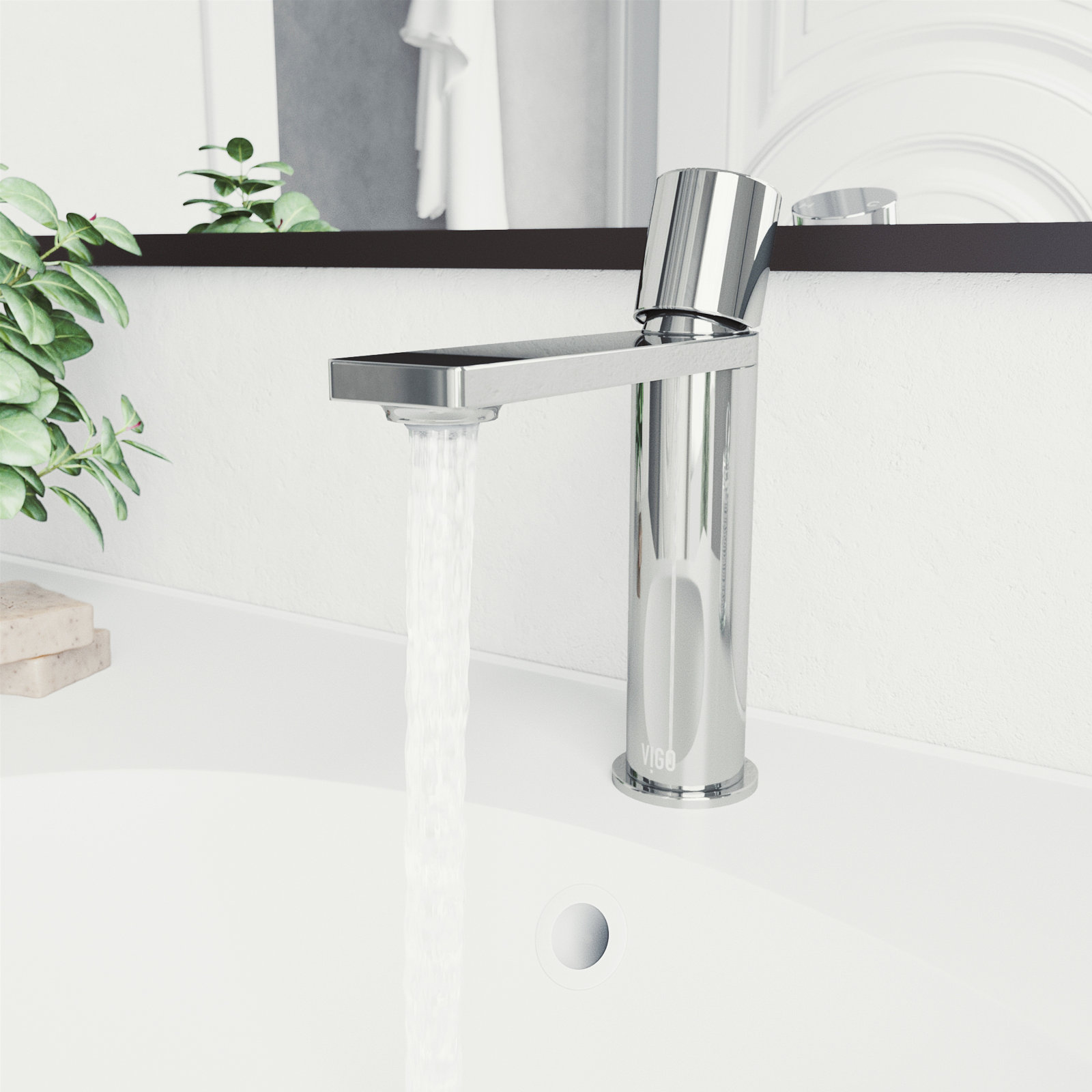 Halsey Single-Hole Bathroom Faucet, Chrome