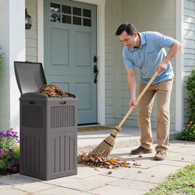 35 Gallon Outdoor Manual Lift Trash Hideaway Container