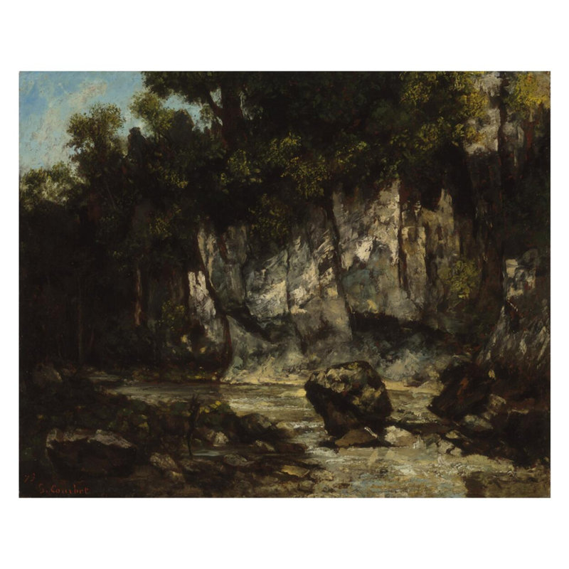 Paysage avec cerf, Gustave Courbet, estampe numérique, H 32 po x l 40 po
