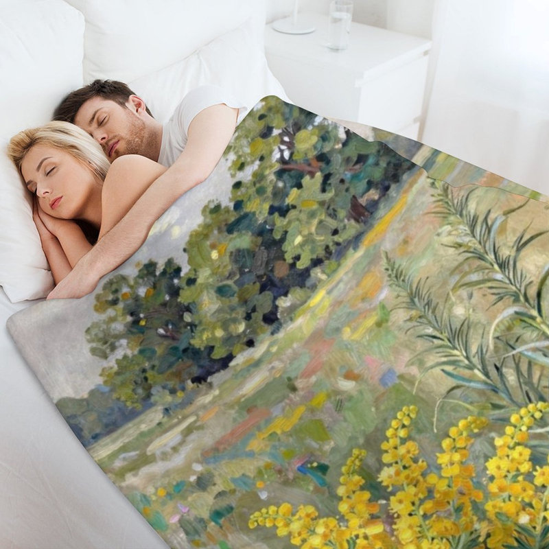 Jeté en flanelle Meadow Landscape Luxury, 50 x 60 po