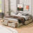 Queen Size Platform Bed, With 6 Storage Drawers-1314042520-1314042521