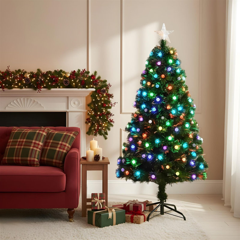 Lighted Artificial Christmas Tree, 6 ft.