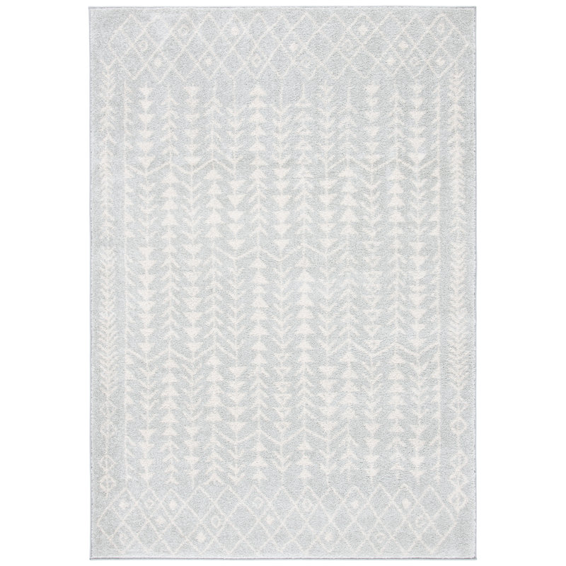 Tapis gris clair / ivoire Dickinson Southwestern, Rectangle 8 pi x 10 pi