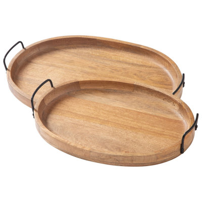 Ensemble de 2 plateaux de service