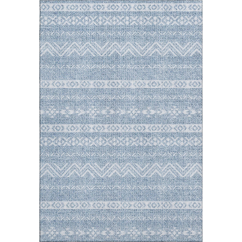 Premium Machine Washable Prisco Blue Rug, Rectangle 5' x 7'6"