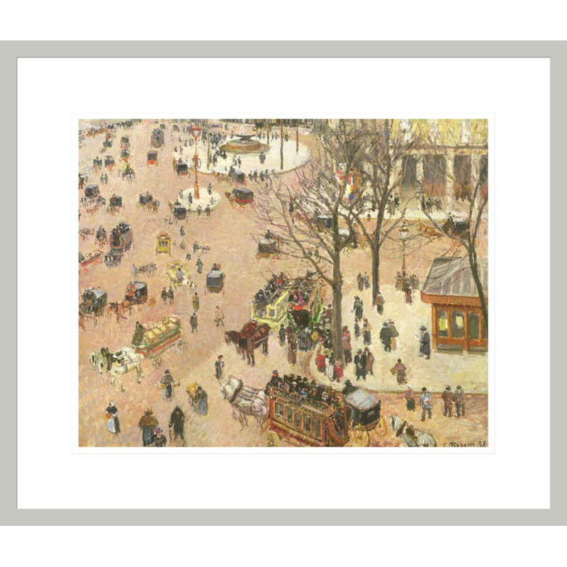 «Place du Theatre Francais» par Camille Pissarro, impression giclée sur cadre, 17.75" H x 20.72" W