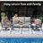 6 PCS Outdoor Metal Conversation Set With 360° Swivel Rocking Chairs, Sofa, &Ottoman For Patio, Garden, Deck Or Poolside-1026613877