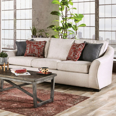 98.4" W Transitional Sofa, Ivory