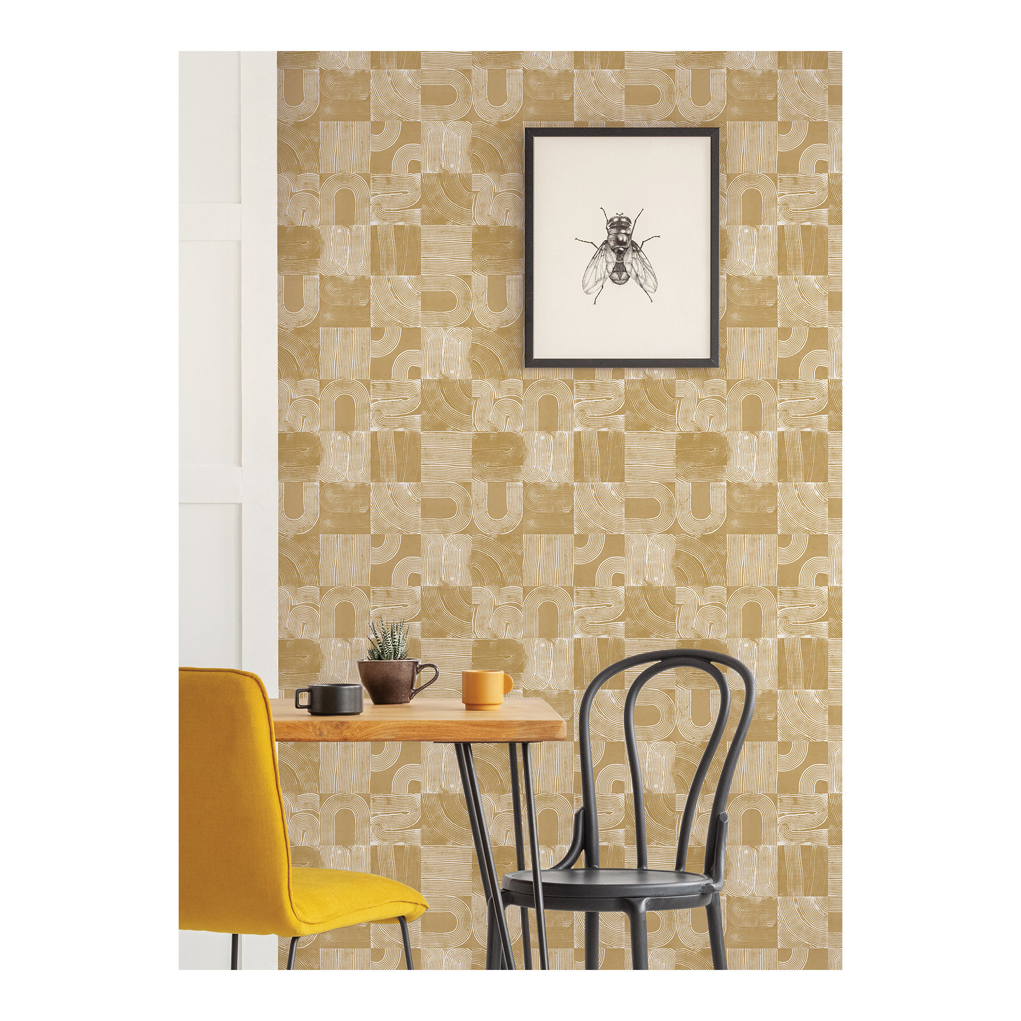 Jacobsen Modern Peel & Stick Geometric Wallpaper, Yellow