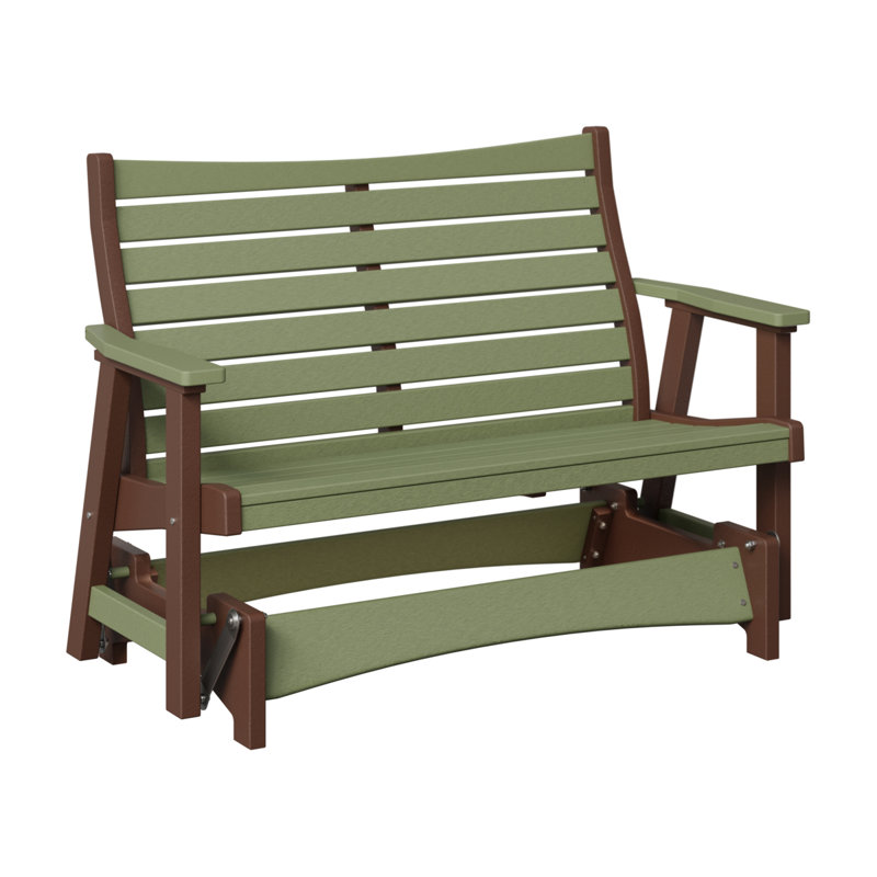 Berlin Gardens Bristol Premium Double Glider, Sage Top/Chocolate Brown Base