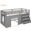 Lit mezzanine avec armoire et tablette-500734603