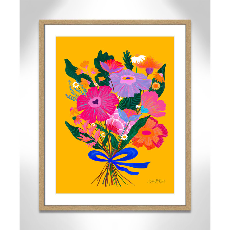 Imprimé éclectique de fleurs par Bloom, L 23,5 po x H 29,5 po, Imprimé mat, Natural
