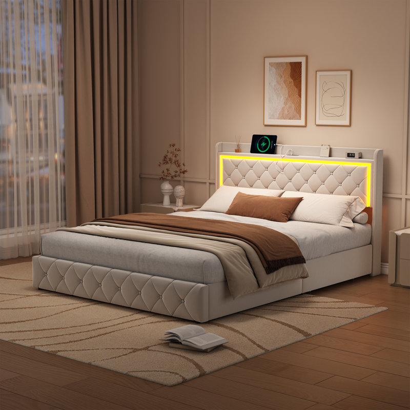 Upholstered Storage Bed, European King (160 x 200 cm)