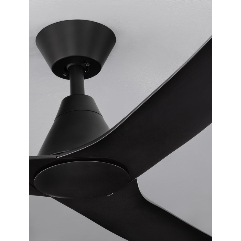 110cm Ceiling Fan with LED Lights, Black, Black