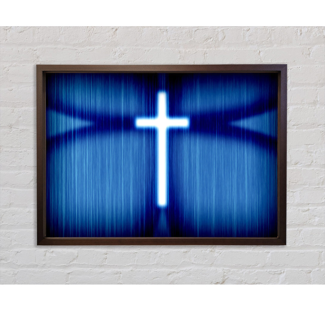 Christliches Kreuz Hintergrund - Einzelner Bilderrahmen Kunstdrucke auf Leinwand