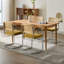 Chaise d'appoint rembourrée Crumley avec dossier en rotin et structure en acier-321937466-335430077