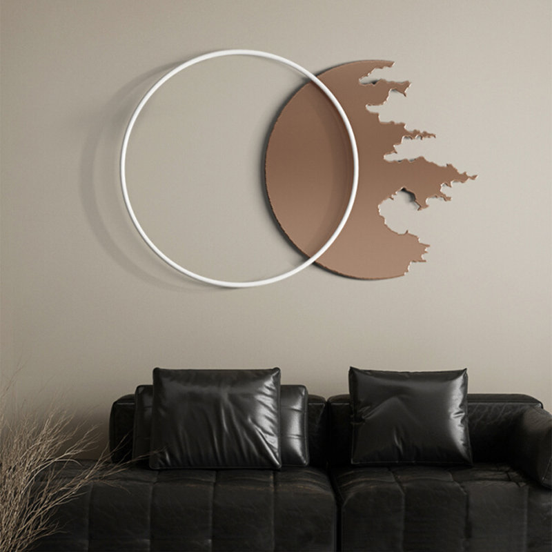 Murale de menuiserie irrégulière en acier italien, H 31,5 po x l 47,24 po x P 1,18 po