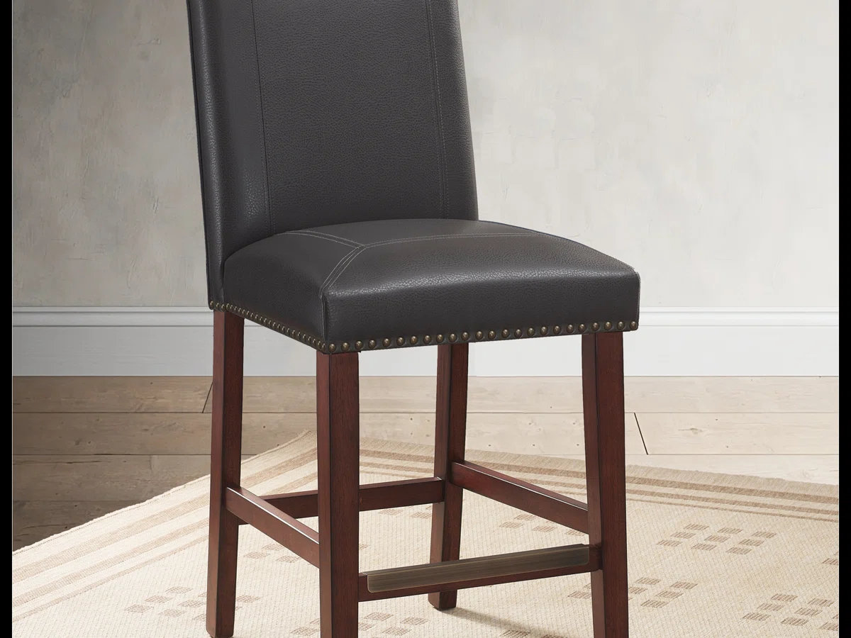 Winston Porter Claremont Faux Leather Counter Stool Wayfair