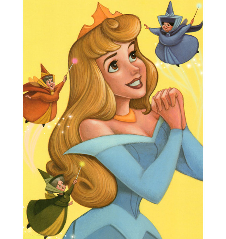 Princesse Aurore, Faune et Merryweather, H 24 po x l 18 po