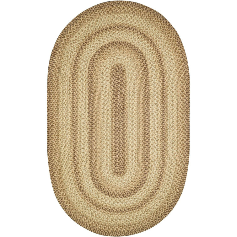 Damaj Braided Non-Shedding Premium Jute Brown/Cream Rug