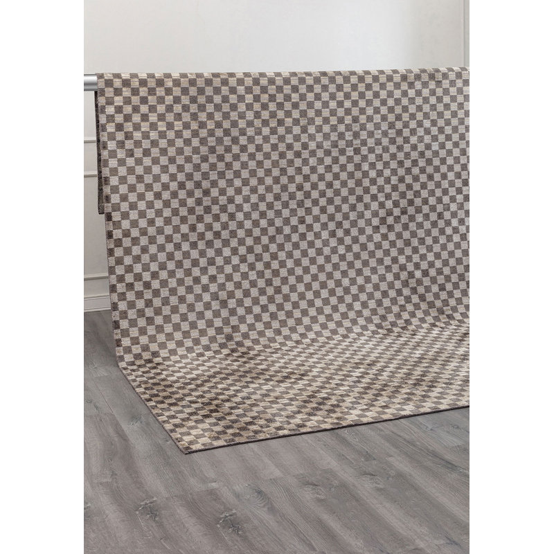 Sarantis Geometric Hand Loom Indoor / Outdoor Area Rug, Rectangle 7'10" x 9'10"