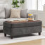 Banc multi-fonctionnel pour repose-pieds avec couvercle rabattable en bois et coussin