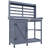 Wooden Potting Bench, Outdoor Potting Table with Storage Cabinet, Storage Shelves, Aluminum Tabletop for Backyard, Patio, Balcony, Gray