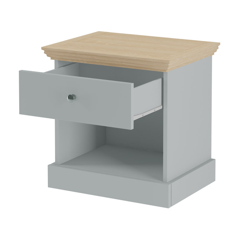 Barrow 45cm W Manufactured Wood Bedside Table