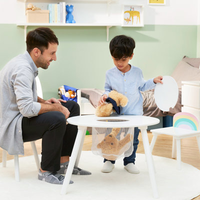 Teamson Kids 3 pièces Table avec filet de rangement et chaises