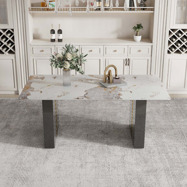 Mercer41 Beatriz Glass Top Dining Table | Wayfair