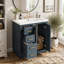 Ensemble de meuble-lavabo 30 po avec lavabo en céramique, armoire de rangement en bois massif, ensemble de meuble-lavabo autoportant avec 3 tiroirs et portes à fermeture douce-126278392