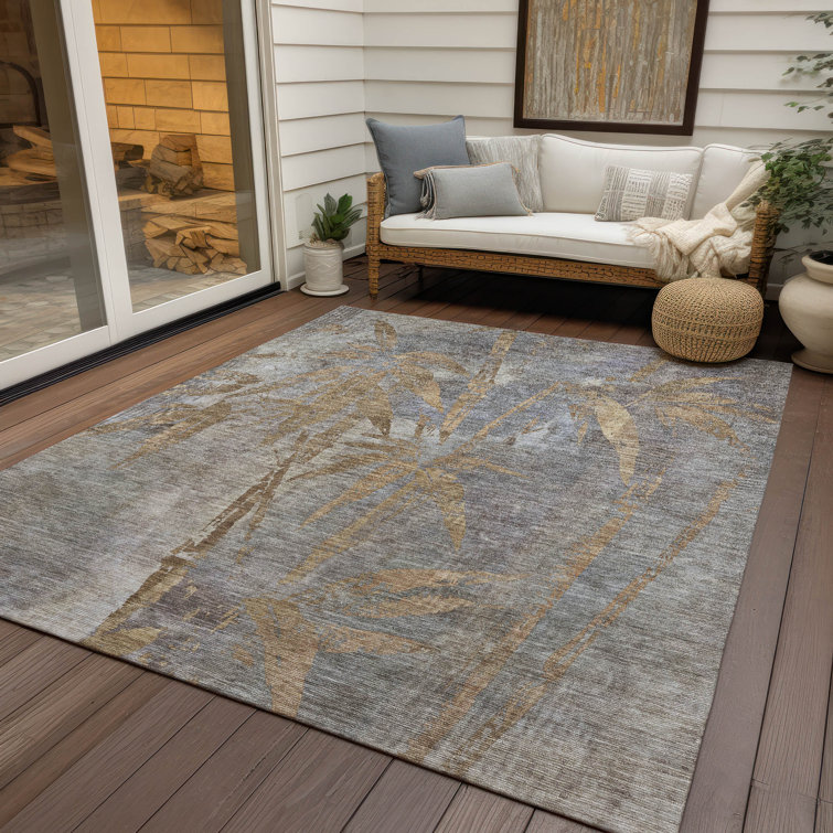 Machine Washable Indoor/Outdoor Bernadette ACN2222 Botanical Rug