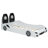 White Twin Race Car Style Bed With Led And Supportive , Wood - Solid Delightful Size Ambient Cushioned Back Support Elegant Choice