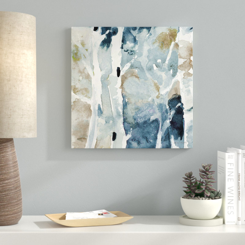 «Blue On The Hill Square I», reproduction de peinture à l'aquarelle, H 36 po x l 36 po x P 1,5 po, Toile tendue