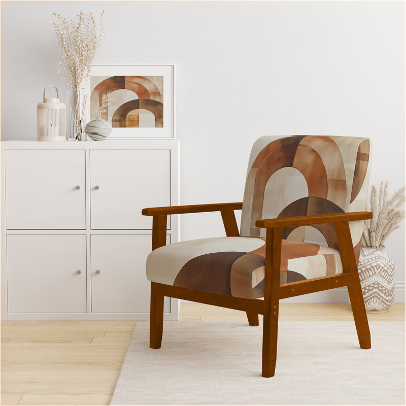 Chaise rembourrée Abstract Shapes, Brown Square Arms