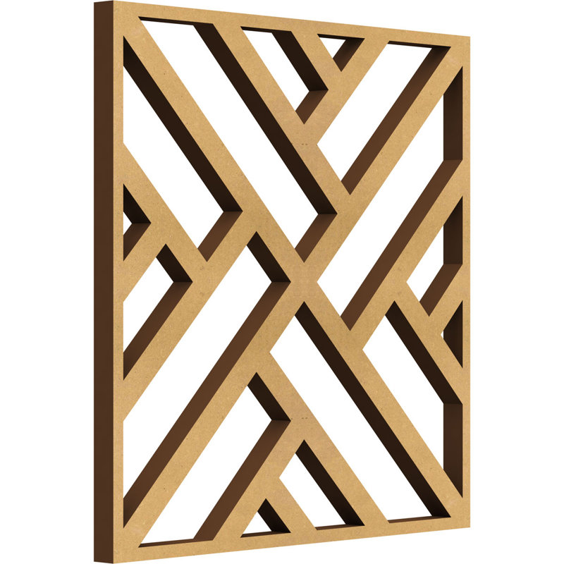 Panneaux muraux décoratifs en bois Killeen, H 7 3/8 po x l 7 3/8 po x P 3/8 po, Naturel