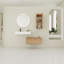Meuble-lavabo mural de 30 pouces avec lavabo en résine et armoire latérale, tiroir à fermeture en douceur (KD-Packing), meuble-lavabo
